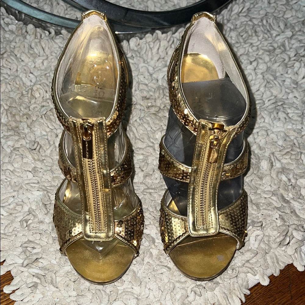 Michael Kors Gold Sequin Heels